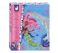 Janod - Coffret Mosaïques Dauphins et Sirènes - Les Ateliers du Calme - Kit Loisir Créatif Enfant - Apprentissage Motricité fine et Concentration - Dès 7 ans, J07961