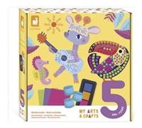 Janod, My Arts & Crafts, Coffret Multiactivités 8 Réalisations, Dès 5 Ans | Peinture au Doigt et Mosaïque Autocollante, 4 Tableaux avec Encres et Tampons, 4 Tableaux en Mousse, 3 Techniques