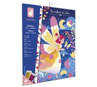 Janod - Coffret Paillettes Fées - 3 Tableaux à Décorer avec des Paillettes - Kit Loisir Créatif Enfant - Apprentissage Motricité Fine et Créativité - dès 5 Ans