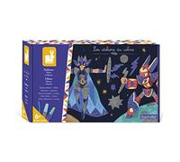 Janod - Coffret Paillettes Héros - Les Ateliers du Calme - Kit Loisir Créatif Enfant - 3 Tableaux à Décorer - Apprentissage Motricité Fine et Concentration - Dès 6 ans, J07920