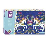 Janod - Coffret Paillettes Licornes - Les Ateliers du Calme - Kit Loisir Créatif Enfant - Apprentissage Motricité Fine et Créativité - Dès 7 ans, J07883