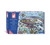 Janod - Coffret Peinture Magique Océan - Les Ateliers du Calme - Kit Loisirs Créatif Enfant - 6 Tableaux à Colorier - Motricité Fine et Concentration - Dès 7 Ans, J07990