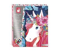 Janod - Coffret peintures Les Ateliers du Calme - Nacrées et 3D - 4 tableaux Licornes