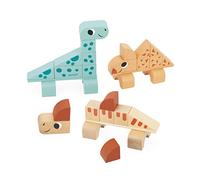 Janod Construction Cubikosaurus Dinosaure-3 Dinos à Construire-Jeu d'Éveil à Empiler-Jouet en Bois FSC-Dès 24 Mois, J05833, Multicolore