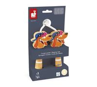 Janod - Corde à Sauter Réglable pour Enfants - Poignées Tetes de Chiens en Bois - 2m de Corde - Idéal pour Jouer en Extérieur et Activités dePlein Air - Développe la Motricité - Dès 3 Ans - J03378