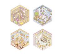 Janod, Cosy Stickers Little Shops, Kit Créatif Sticker Book Adulte