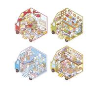 Janod, Cosy Stickers Tiny Trucks, Kit Créatif Sticker Book Adulte