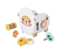 Janod - Cube Multi-Activités Bébés dès 18 Mois - 11 Activités pour Enfant - Jouet d'Éveil - Développement Motricité Fine - Jouet en Bois FSC - Dès 18 Mois