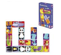 Janod - Dominos Jungle - Jeu de Mémoire et d'Association - 2 Niveaux de jeu - 2 à 4 joueurs - Dès 3 Ans - J02771