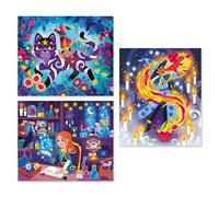 Janod Kit loisir créatif Magic School - 3 tableaux métallisés - Dès 7 ans