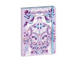 Janod, Dreamland, Carnet de Notes Licorne 144 Pages, Dès 6 Ans | Pages Lignées et Illustrées, Élastique Pailleté, Tranche Bleu Métallisé et Dorures, Pour Écrire dans un Univers Magique