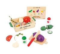 Janod Jeu d'imitation Set Ratatouille – 32 accessoires en bois FSC – Doré