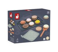 Janod – Atelier Biscuits Mamie Soleil – Kit pâtisserie en bois 21 pièces, multicolore
