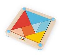 Janod - Essentiel - Le Tangram - Jeu Educatif Premier Âge en Bois - Peinture à l'Eau - Dès 2 ans, J05070