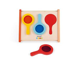 Janod - Essentiel - Les Miroirs - Jeu Educatif Premier Âge en Bois - Peinture à l'eau - Dès 18 Mois, J05069