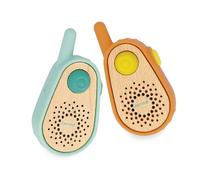 Janod, Exploration, Talkies-Walkies Enfant Rechargeables, Portée 300 m | Paire avec Câble USB-C Inclus, Bip Sonore et Bouton Latéral pour Parler, Bois d'hêtre et Plastique, Jeu d'Aventure Dès 3 Ans