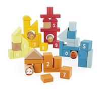 Janod - Baril 56 pièces en bois - Boîte à formes, motifs, numéros - Multicolore - Dès 1 an
