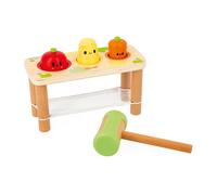 Janod Jouet d'éveil Taptap Légumes de la Ferme – 3 légumes + maillet, en bois FSC, dès 12 mois