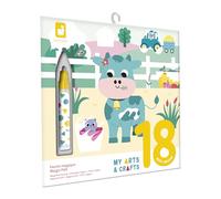 Janod - Feutre Magique - Activité Manuelle pour Enfant Non Salissante Thème Ferme - Kit de Loisirs Créatifs - A recommencer à l'infini - Dès 18 Mois