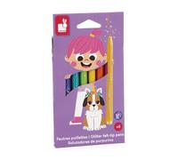 Janod – 8 feutres pailletés – Forte densité de paillettes, encre lavable, dès 3 ans – J07412