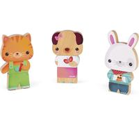 Janod - Funny Magnets Animaux - Jouets magnétiques en bois pour jeunes enfants - Manipulation et habileté - dès 18 mois, J08059