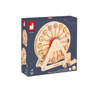 Janod - Grande Roue en Bois Applepop - Jeu pour Enfants - 1 Grande Roue + 16 Pions - Développe Réflexion et Concentration - Jouet en Bois FSC - Dès 5 Ans,J03358