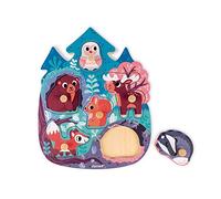 Janod – Puzzle en bois Happy Forest 6 pièces – Motricité fine & concentration – Dès 18 mois – J07097