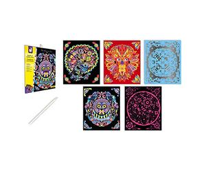 Janod J07892 Party Batman Scratch Art Animal Mandalas, White, one Size