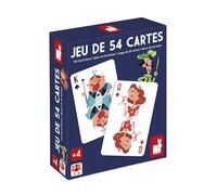 Janod - Jeu de 54 Cartes pour Enfants - Jeux de Cartes à Jouer en Carton Lisse - Idéal pour la Bataille, Président, Kem's, Poker … - Dès 4 Ans