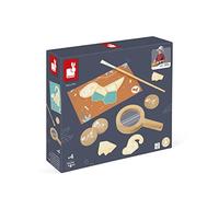 Janod - Jeu de Fouille Dino - 87 Accessoires - Jouet pour Enfant - Kit de Fouille avec Sable, Loupe et Os - Jeu en Bois FSC - Dès 4 Ans, J05832