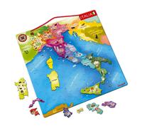 Janod – Carte d'Italie magnétique J05488 – Puzzle en bois enfant 20 pièces aimantées dès 7 ans