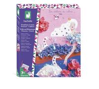 Janod - Kit Créatif Froufrous et Strass Princesses - 2 Tableaux à Décorer avec Tissus et Strass - Les Ateliers du Calme - Kit Créatif Enfant Dès 6 Ans