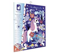 Janod - Kit créatif Scratch Art Licorne, 5 tableaux à gratter, holographiques irisés, dès 6 ans