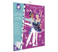 Janod - Kit Créatif Tableaux Danseuses à Décorer avec Perles Nacrées - 3 Tableaux + 360 Demi-Perles Autocollantes - Activité DIY Dès 5 Ans