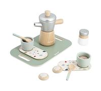 Janod - Le Café à l'Italienne - 13 Accessoires en Bois FSC - Jouet d'Imitation - Service à Café Enfant - Jouet en Bois FSC - Dès 2 Ans, J06630, Petit