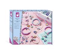 Janod, Les Ateliers Bijoux, 14 Bijoux Astro à Créer, Dès 7 Ans | Bracelets et Colliers avec Perles, Stickers et Breloques Lune avec Étoile, Motricité Fine et Créativité