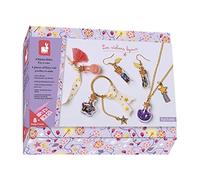 Janod, Les Ateliers Bijoux, 4 Bijoux Fioles de Fées, Dès 8 Ans | Collier, Bracelet, Porte-Clés et Boucles d'Oreilles avec Fioles, Sable Phosphorescent, Étoiles et Paillettes