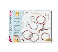 Janod, Les Ateliers Bijoux, 6 Bijoux en Papier, Dès 7 Ans | 2 Colliers et 4 Bracelets en Perles de Papier à Fabriquer, Motifs Fleuris et Dorure, Motricité Fine et Concentration