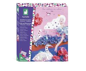 Janod, Les Ateliers du Calme, Froufrous et Strass Princesses, Dès 7 Ans | 2 Tableaux en Mousse, 200 Carrés de Tissu, 200 Papiers Irisés, 150 Strass et Outil, Activité Manuelle Enfant