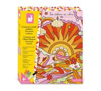 Janod – Kit de loisirs Contours & Motifs Pailletés Dreamland 6 tableaux, 3 stylos + feutre Multicolore