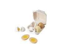 Janod – Boîte de 4 œufs en bois Les Oeufs Du Petit Chef – 4 systèmes d'ouverture, peinture à l'eau