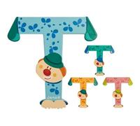 JANOD Lettre décorative Clown T en bois