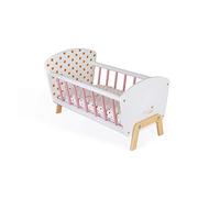 Janod - Lit Candy Chic - Lit pour Poupon en Bois avec Matelas + Couverture + Oreiller - Couleurs Douces, Reflets Scintillants - Accessoires pour Poupons - de 3 à 6 Ans, J05889