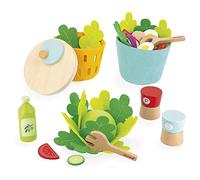 Janod - Ma Salade Composée - Jouet d'Imitation Cuisine et Dinette - 33 Eléments en Bois et Feutrine - Certifié FSC - Peinture à l'Eau - Dès 3 Ans, J06595