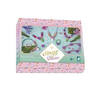 Janod, Magic Fairies, 7 Bijoux de Fées à Créer, Dès 6 Ans | 2 Colliers, 3 Bracelets et 2 Bagues avec Perles Fleurs et Breloques, Boîte à Bijoux Réutilisable