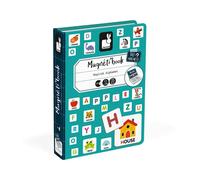 Janod Jeu éducatif magnétique Magneti'Book Alphabet 142 pièces Version anglaise Bleu turquoise