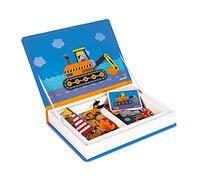 Janod - Magneti'Book Bolides - Jeu Educatif Magnétique 50 Pièces - Apprentissage Motricité Fine et Imagination - Dès 3 Ans, J02715 - Bleu