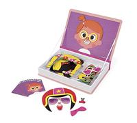 Janod Jouet éducatif Magneti'book Crazy Faces pour filles 3-8 ans Multicolore