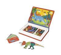 Janod - Magneti'Book Dinosaures - Jeu Educatif Magnétique 50 Pièces - Apprentissage Motricité Fine et Imagination - Certifié FSC - Dès 3 Ans, J02590
