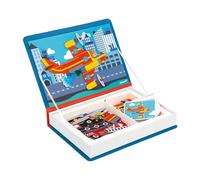 Janod, Magneti'Book, Pompiers, Jeu Magnétique, 60 Magnets | 18 Cartes Modèles, Véhicules de Pompiers à Reproduire, Créativité, Carton FSC, Pour Enfants de 3 à 8 Ans, 19x4x26 cm
